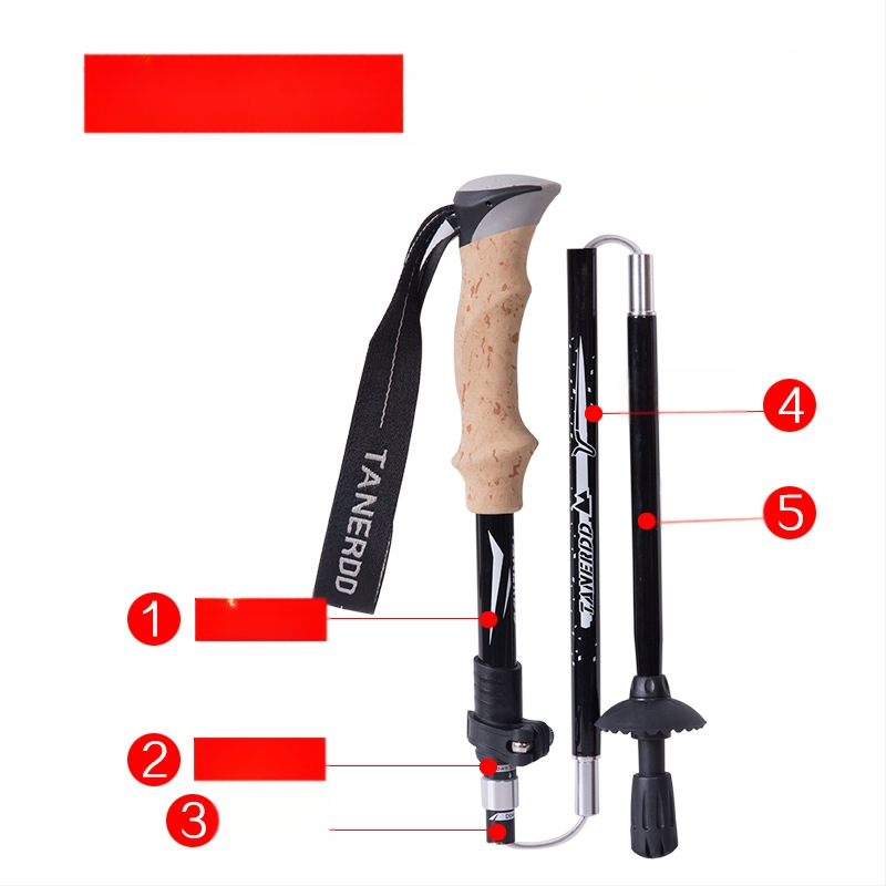 Външен трекинг щека от карбон, ултра лека, прибираща се, сгъваема, външна заключваща се щека, катерене, туризъм, бягане през пресечена местност, бастун от карбон