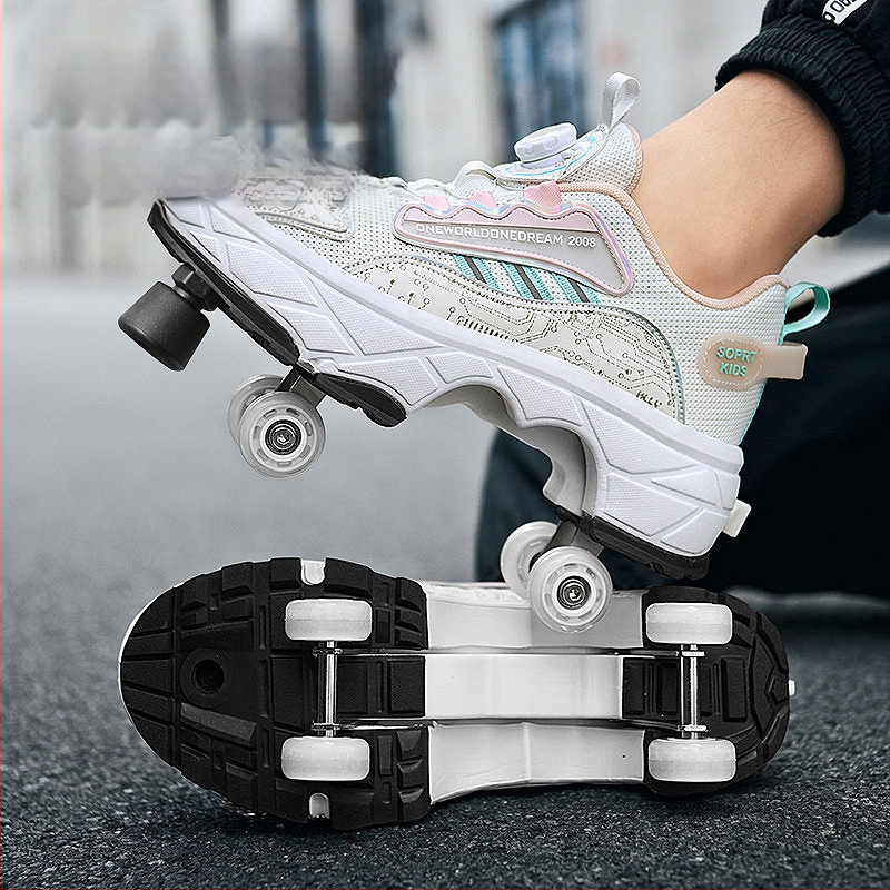 Laste Runaway kingad tüdrukute nähtamatud neljarattalised kahanevad poiste plahvatusohtlikud kõndimiskingad tüdrukute uued täiskasvanute rihmarattad algkooliõpilastele