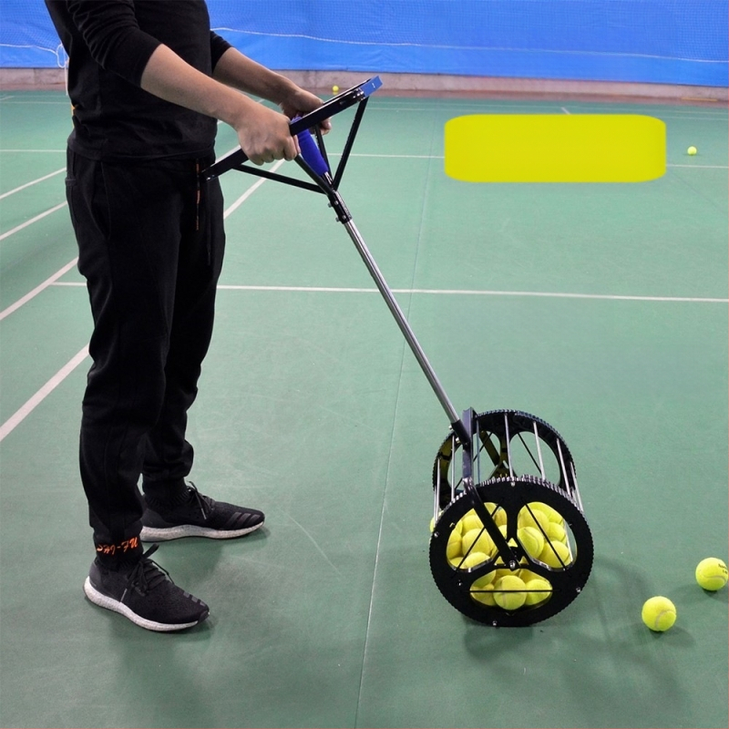Tennisepallide korjaja trumlitüüpi automaatne pallide korjaja pallide korjaja treeningserveri raam, mida on lihtne korvi peale võtta