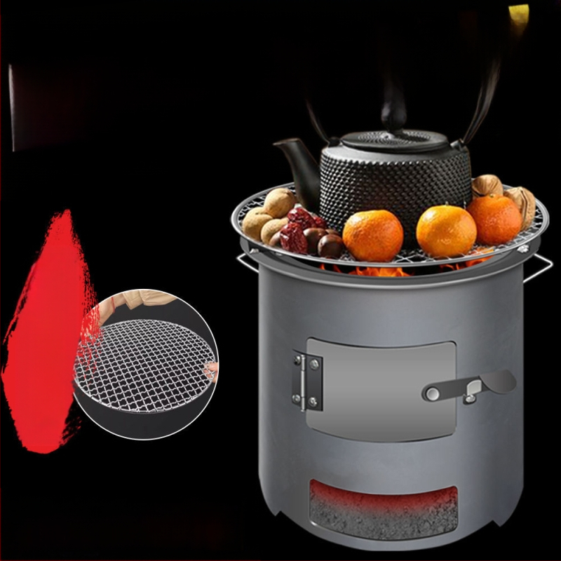 Lauko kepimo krosnelės, malkų degiklio šildymo, 06 daugiafunkcinės krosnelės, naujos nešiojamos, 5 arbatos perpylimo, kolekcija