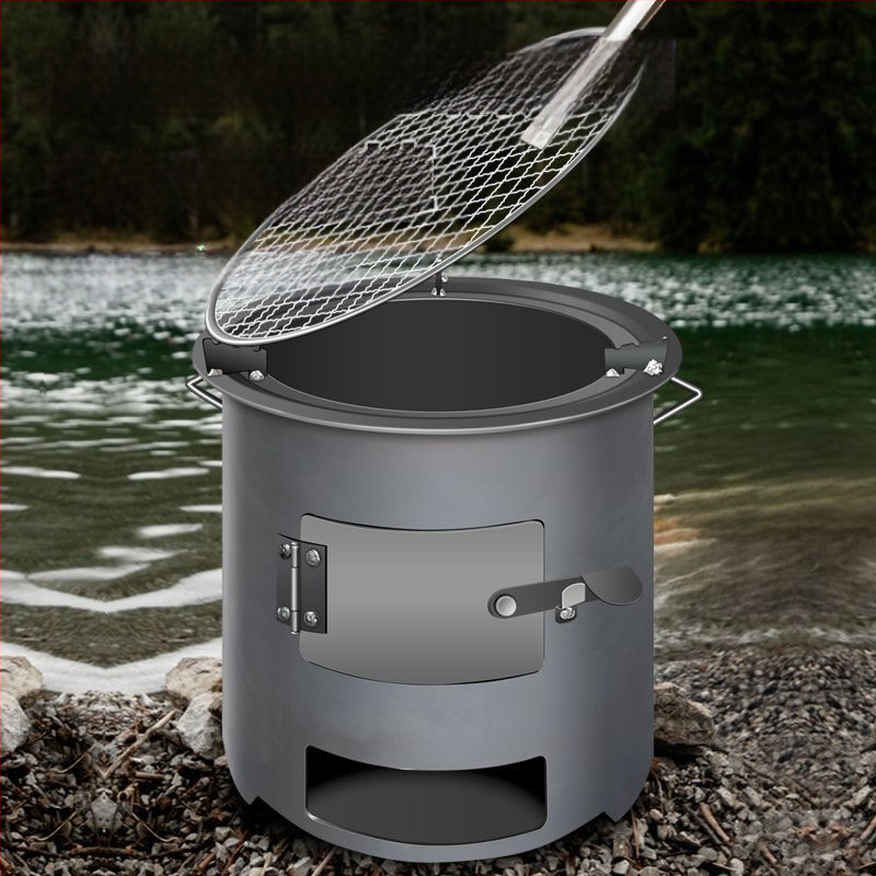 Lauko kepimo krosnelės, malkų degiklio šildymo, 06 daugiafunkcinės krosnelės, naujos nešiojamos, 5 arbatos perpylimo, kolekcija