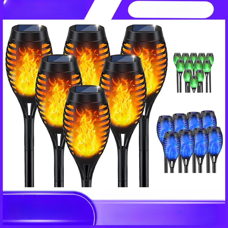 12-LED plameňová lampa Cross-Border, solárna lampa, vonkajšia záhradná lampa, zemná lampa, lampa na trávnik