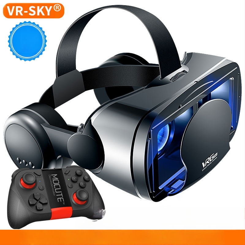 VRGPro VR szemüveg, kék szemvédő, új, nagyméretű fejhallgató, mobiltelefon, virtuális valóság sisak, 3D VR, határokon átnyúló választék