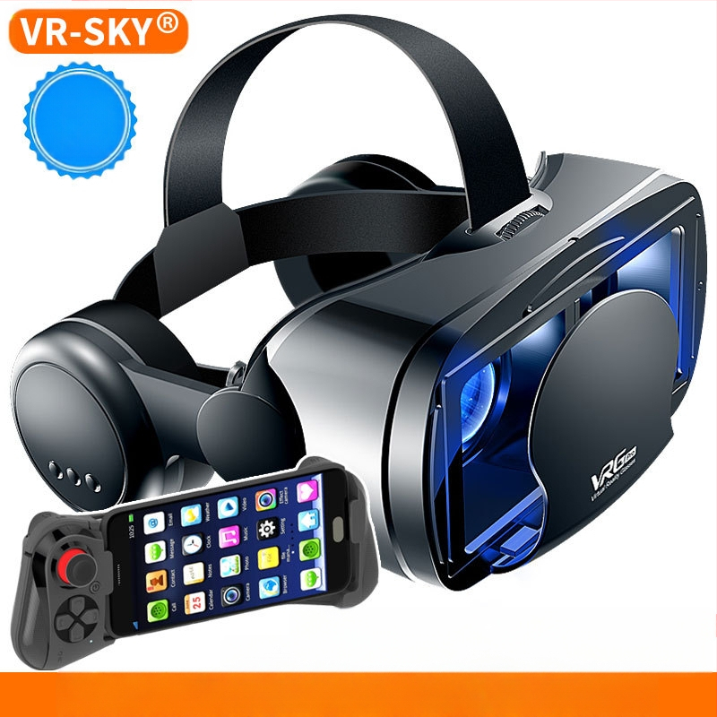 VRGPro VR szemüveg, kék szemvédő, új, nagyméretű fejhallgató, mobiltelefon, virtuális valóság sisak, 3D VR, határokon átnyúló választék