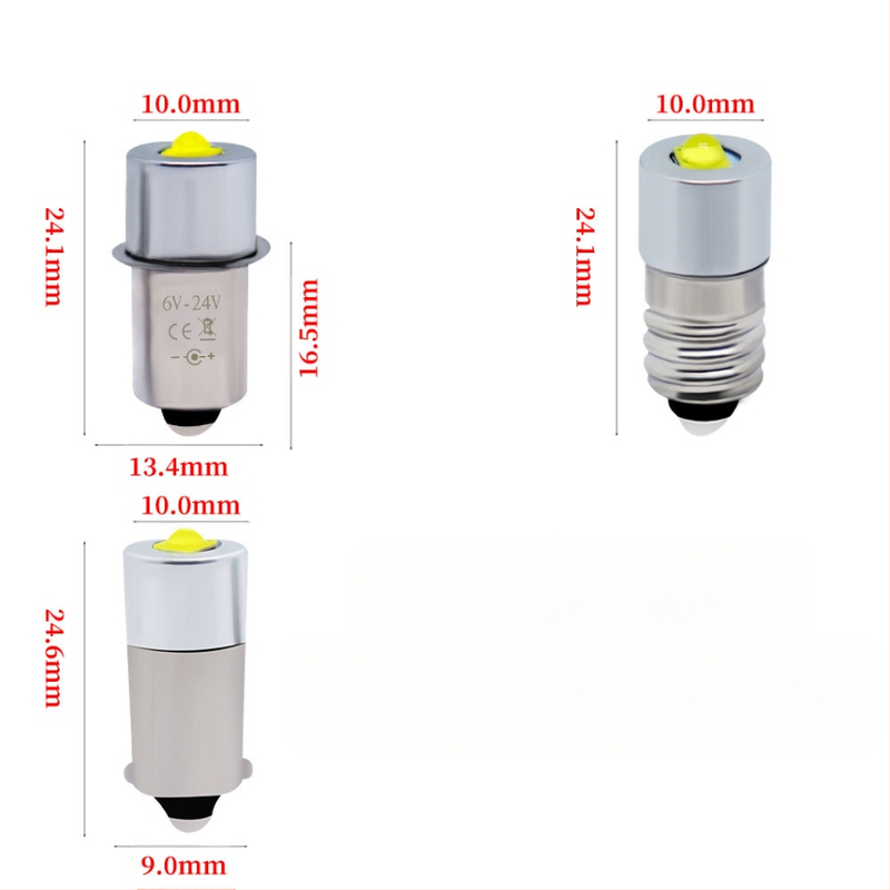 E10 T4W 3W 3V-12V 6V-24V didelės galios LED žibintuvėlio pakaitinė lemputė priekiniam motociklui