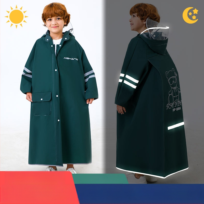 Laste vihmamantel põhikooliõpilastele algkooliõpilastele, meessoost keskkooliõpilastele vanuses 6-18 aastat, täiskeha vihmasadu ennetav spetsiaalne talutav koolikott