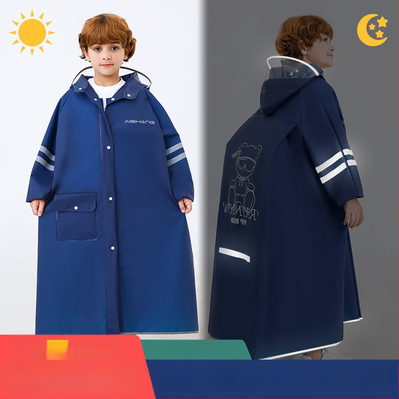 Laste vihmamantel põhikooliõpilastele algkooliõpilastele, meessoost keskkooliõpilastele vanuses 6-18 aastat, täiskeha vihmasadu ennetav spetsiaalne talutav koolikott