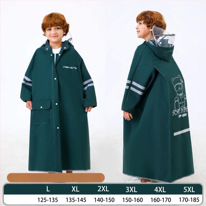 Laste vihmamantel põhikooliõpilastele algkooliõpilastele, meessoost keskkooliõpilastele vanuses 6-18 aastat, täiskeha vihmasadu ennetav spetsiaalne talutav koolikott