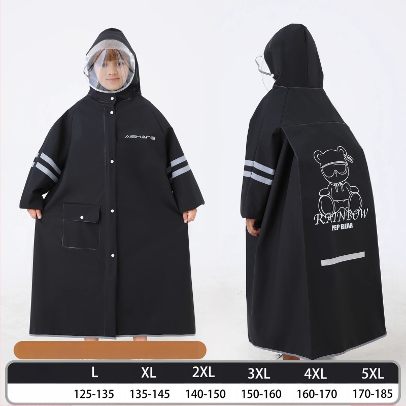 Laste vihmamantel põhikooliõpilastele algkooliõpilastele, meessoost keskkooliõpilastele vanuses 6-18 aastat, täiskeha vihmasadu ennetav spetsiaalne talutav koolikott