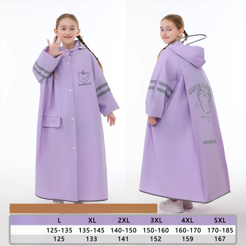 Laste vihmamantel põhikooliõpilastele algkooliõpilastele, meessoost keskkooliõpilastele vanuses 6-18 aastat, täiskeha vihmasadu ennetav spetsiaalne talutav koolikott