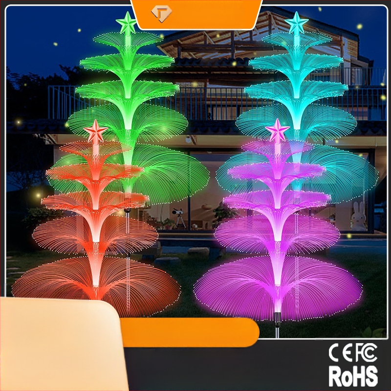 Napelemes Jellylight kültéri vízálló színes száloptikai lámpa karácsonyi udvari kert dekoratív hangulatú tájlámpa