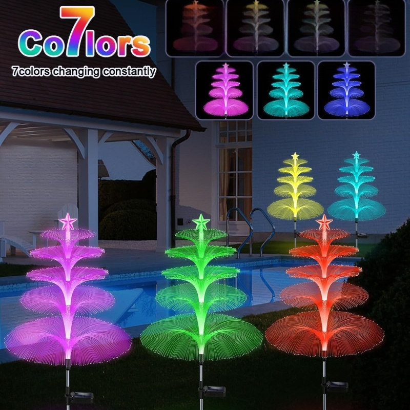 Napelemes Jellylight kültéri vízálló színes száloptikai lámpa karácsonyi udvari kert dekoratív hangulatú tájlámpa