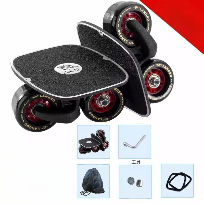 Neli põlvkonda uut triivilauda algajatele, täiskasvanutele ja lastele, neljarattaline jagatud rula, kõndimis- ja professionaalse maanteelaud