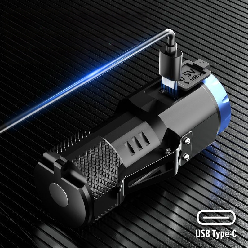 Mini zseblámpa, erős fényű, többfunkciós, hordozható, kültéri, nagy hatótávolságú, újratölthető, hosszú élettartamú, LED-es mágneses szívócsöves, kis csöves