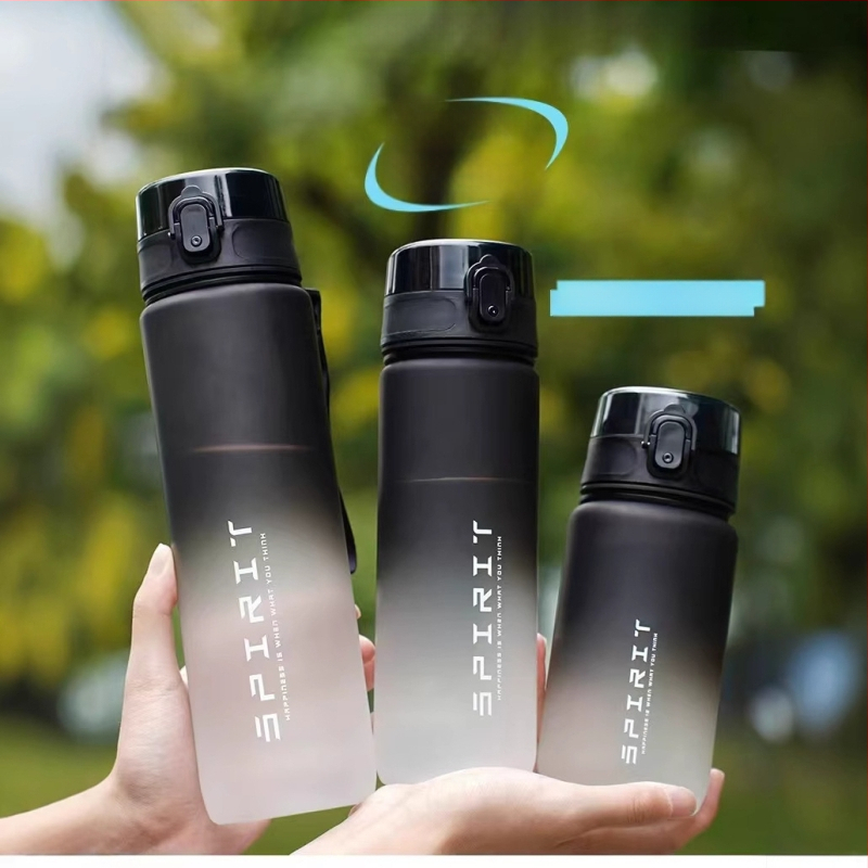 Sportinis vandens puodelis 1 l didelės talpos plastikinis puodelis Nešiojamas kosminis puodelis su svarstyklėmis Lauko fitneso tiesioginio gėrimo puodelis sportinis modelis