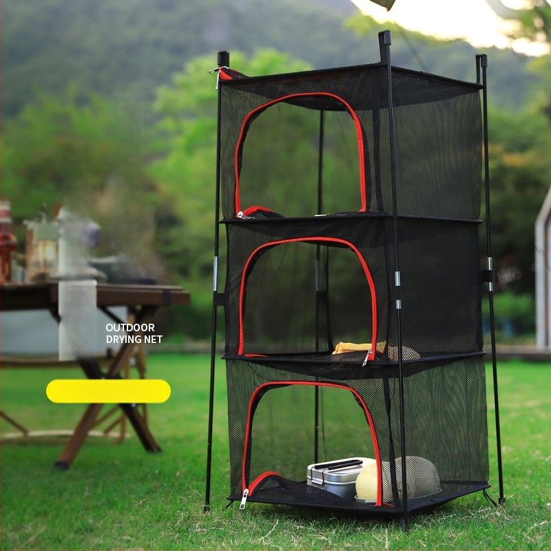 Õues kasutamiseks mõeldud telkimisnõude hoiustamise ventilatsioonivõrk, kausi kuivatusvõrk, 4-kihiline hoiustusvõrk, multifunktsionaalne kuivatusvõrk, riidekorv