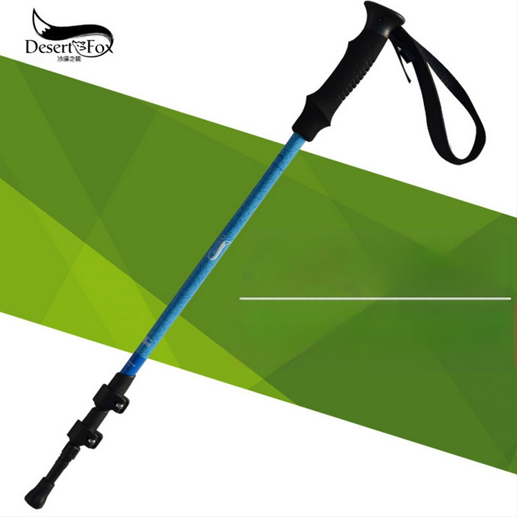 Trekingová palica z hliníkovej zliatiny, profesionálna, vonkajší zámok, ultraľahká 7075 skladacia, zaťahovacia, vonkajšia, barlová, lezecká palica