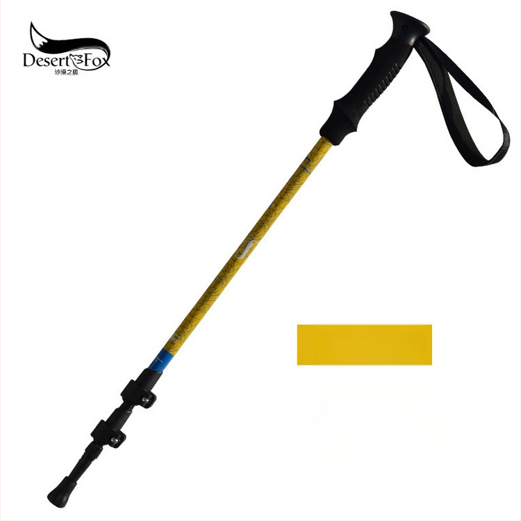 Trekingová palica z hliníkovej zliatiny, profesionálna, vonkajší zámok, ultraľahká 7075 skladacia, zaťahovacia, vonkajšia, barlová, lezecká palica