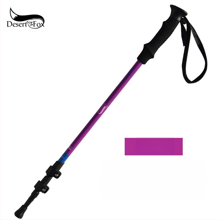 Trekingová palica z hliníkovej zliatiny, profesionálna, vonkajší zámok, ultraľahká 7075 skladacia, zaťahovacia, vonkajšia, barlová, lezecká palica