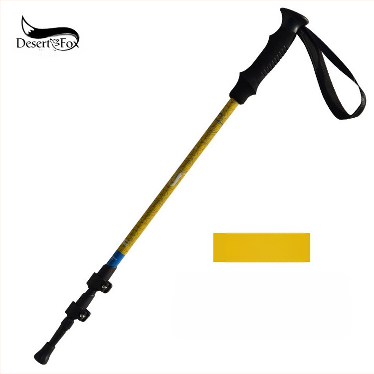 Trekingová palica z hliníkovej zliatiny, profesionálna, vonkajší zámok, ultraľahká 7075 skladacia, zaťahovacia, vonkajšia, barlová, lezecká palica