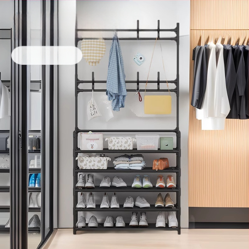 Xiyin TEMU saali kingariiul, kingad ja mütsid, integreeritud riidepuu, lihtne hoiuriiul, mitmekihiline mantliriiul