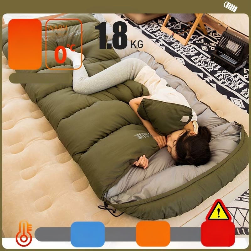 [Широк дизайн] Спален чувал Beishanlang Graphene, екстра голям, за възрастни, зимен, удебелен, за къмпинг на открито, единичен