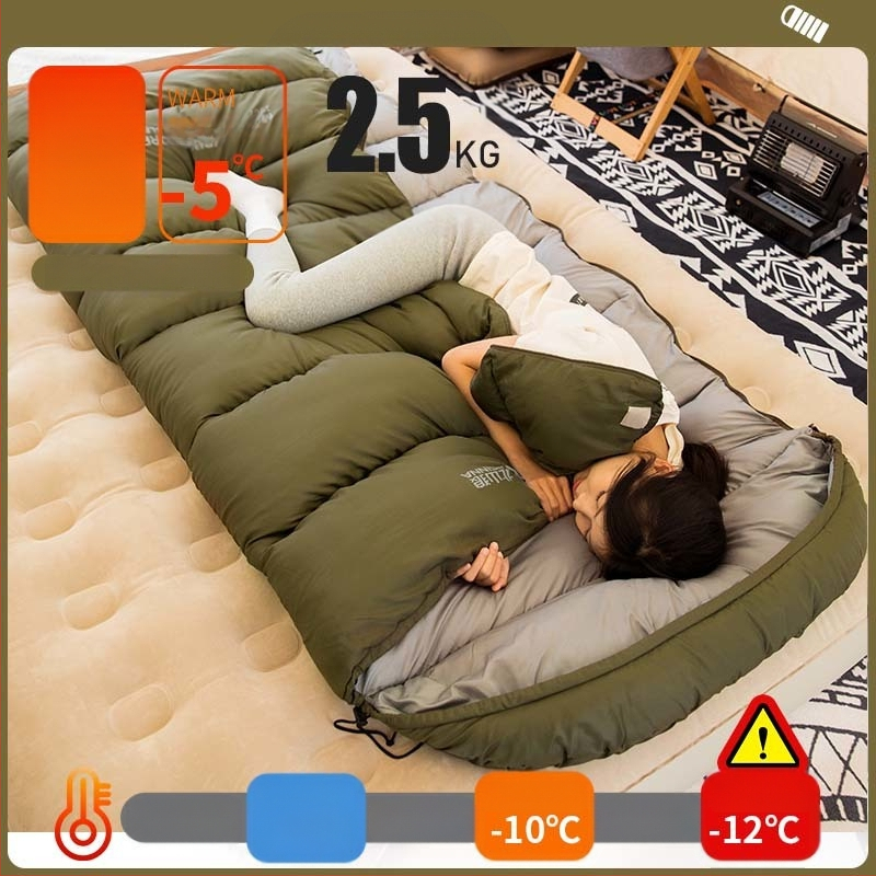[Широк дизайн] Спален чувал Beishanlang Graphene, екстра голям, за възрастни, зимен, удебелен, за къмпинг на открито, единичен