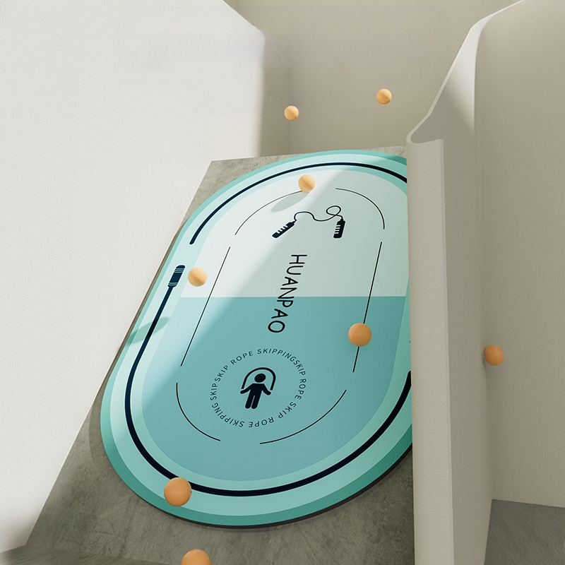 Köiehüppematt, paksendatud vaikne siseruumides kasutatav heliisolatsioonimatt, eriti suur ja laiendatud libisemiskindel joogamatt koduseks treeninguks