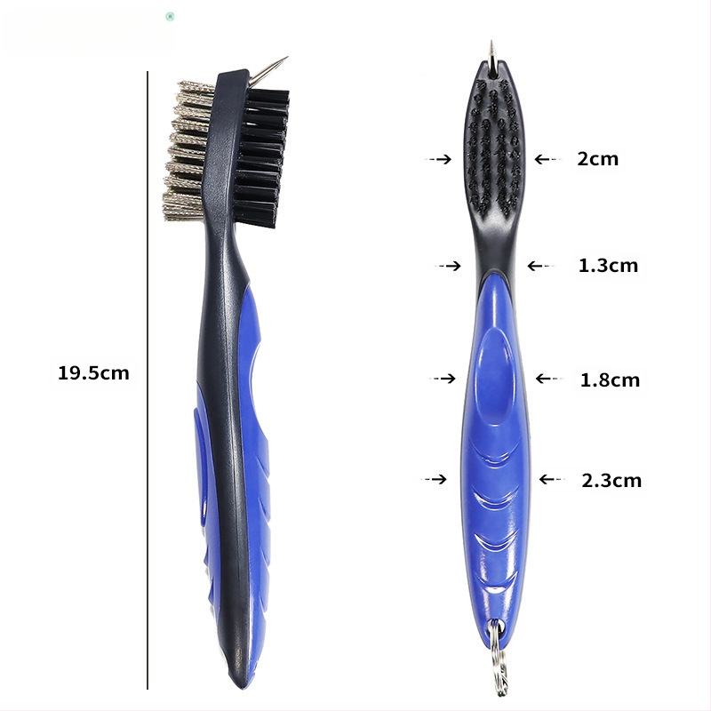 Gyárilag közvetlen golftisztító kefe acélgyapjú horoggal Golf Club kétoldalas tisztítókefe