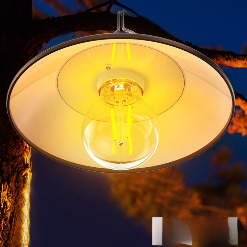 Нова LED къмпинг светлина за палатка с вградена батерия и кука, зареждаща се с TYPEC