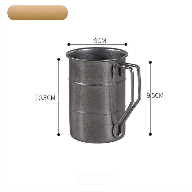 Vintažinis 304 nerūdijančio plieno alaus bokalas, snaigės smėlio bokalas, kūrybingas lauko kempingo senas bokalas, su užsakomu logotipu