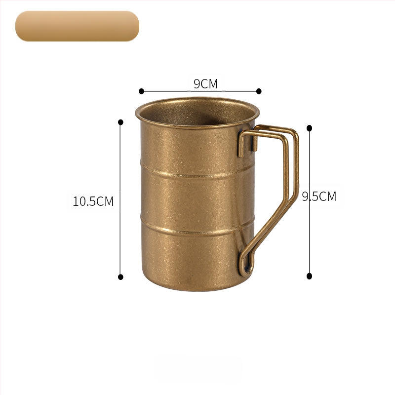 Vintažinis 304 nerūdijančio plieno alaus bokalas, snaigės smėlio bokalas, kūrybingas lauko kempingo senas bokalas, su užsakomu logotipu