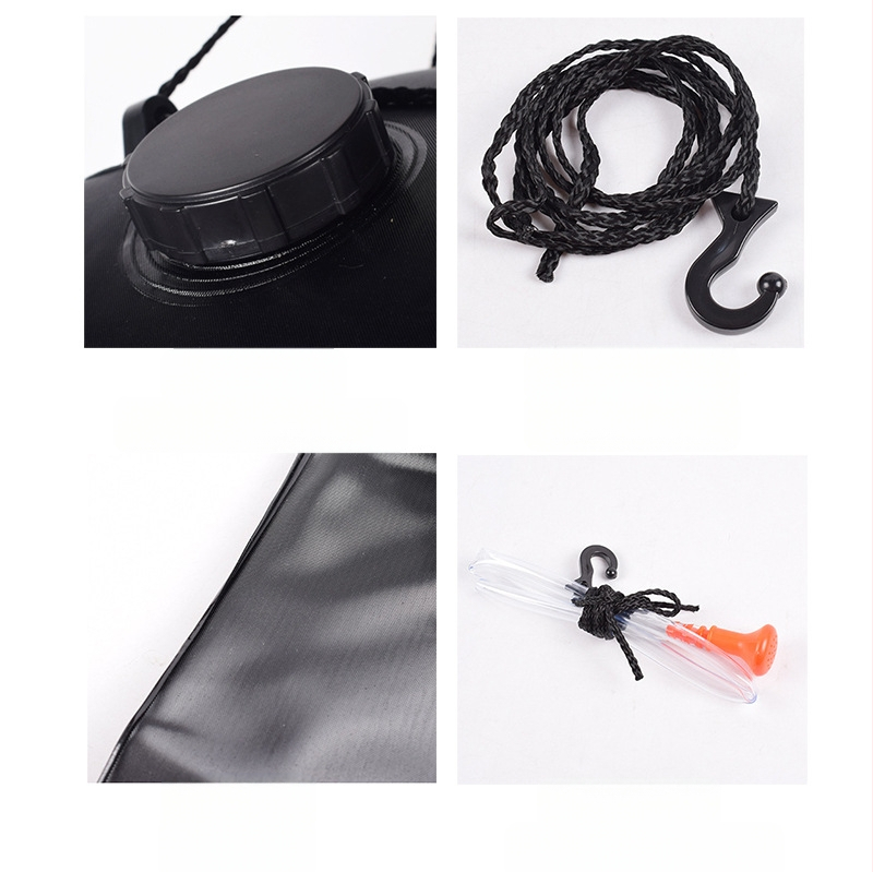 Cross Border õues kasutatav 40-liitrine telkimiseks mõeldud dušikott, päikeseenergial töötav vannikott, suur vanniveekott, kokkupandav veepaakkott