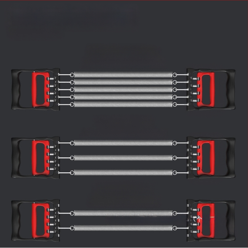 Rindkere laiendav tõmbetugevusega meesvedruga rindkere lihaste treenimine istessetõusu käe jõul õla ja selja venitusharjutus koduste treeningvahenditega