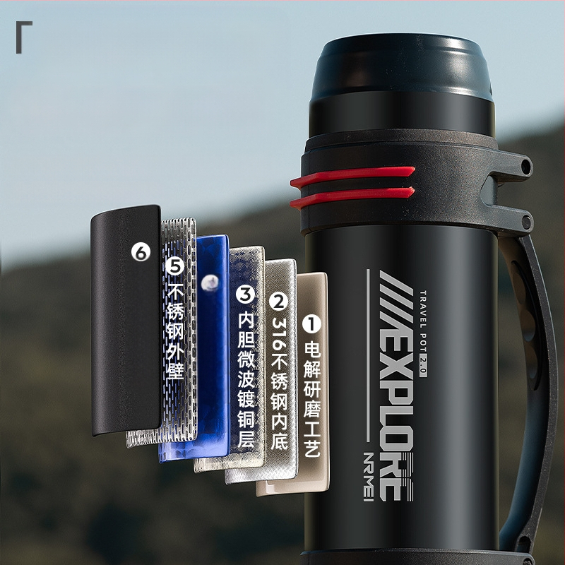 „Enme Thermos Cup“ vyriškas didelis didelės talpos termosinis virdulys, lauko, naujas, 316 automobilinis buitinis virdulys, šilto vandens butelis
