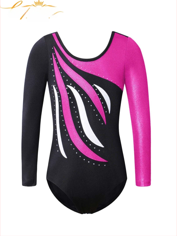 Laste võimlemistrikoo – professionaalne kullatud tantsuetendusriietus, tikitud harjutustrikoo, väga elastne ja mugav