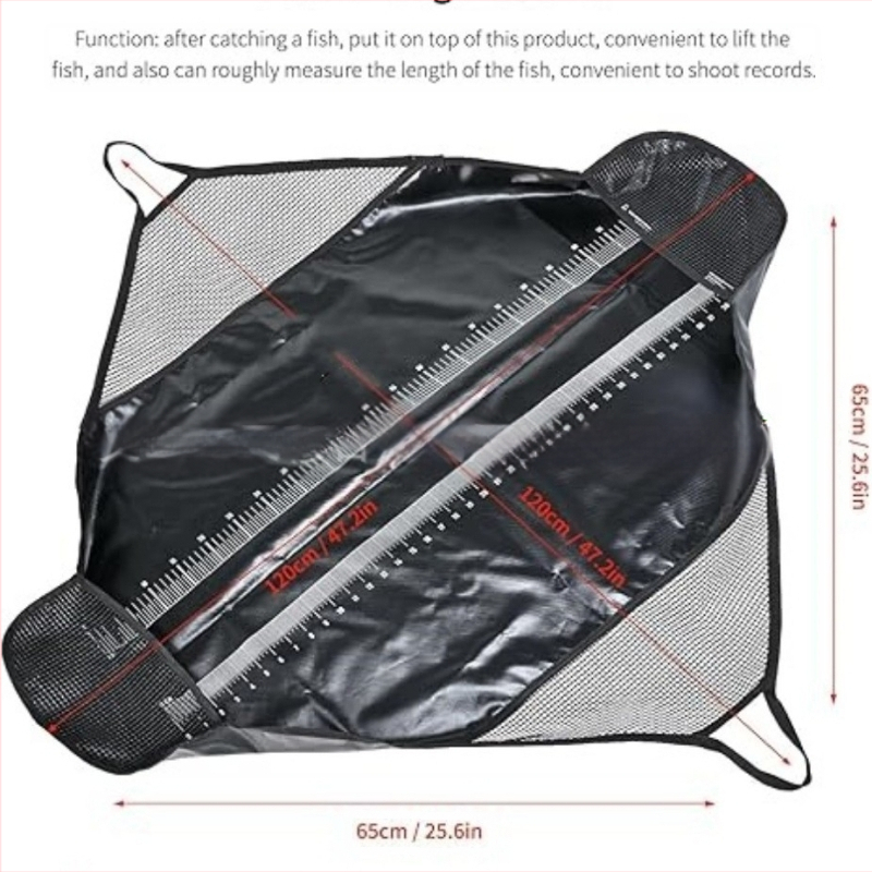Horgászbajnokság súlyzós halzsák, összecsukható súlyzós halzsák szállítására alkalmas, erős nejlon fogantyúval és vonalzóval