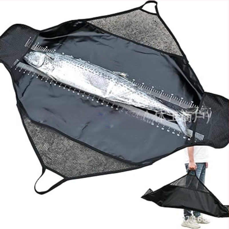 Horgászbajnokság súlyzós halzsák, összecsukható súlyzós halzsák szállítására alkalmas, erős nejlon fogantyúval és vonalzóval