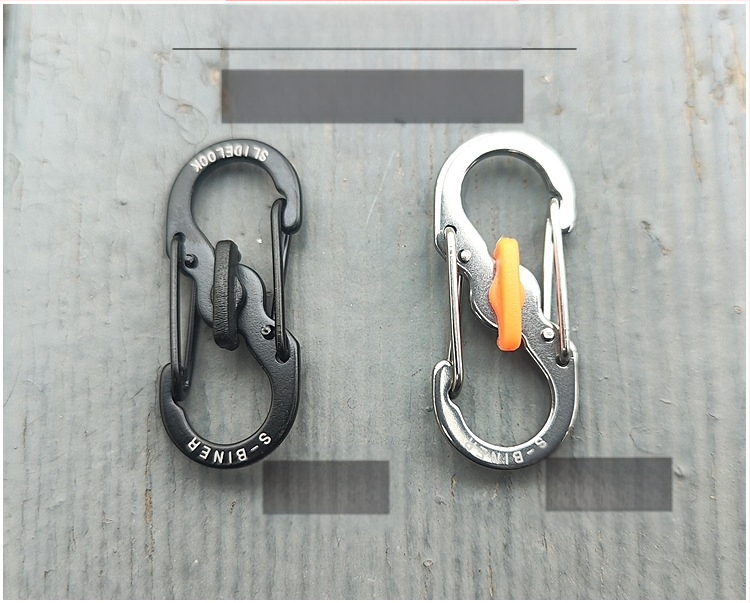 Неръждаема стомана 8-образна катарама за външен монтаж с кука за заключване S-образна катарама за планинарство бързо окачване на ключодържател за раница предпазна катарама метална скално катерене