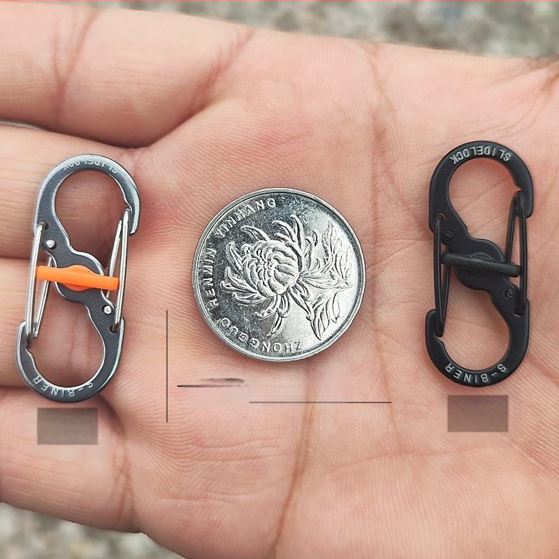 Неръждаема стомана 8-образна катарама за външен монтаж с кука за заключване S-образна катарама за планинарство бързо окачване на ключодържател за раница предпазна катарама метална скално катерене