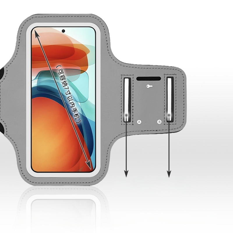 Bėgimo mobiliojo telefono rankinės vyriška ir moteriška fitneso sporto įranga, 7 colių universali PVC jutiklinio ekrano atspindinti rankinė, rankinės uždanga