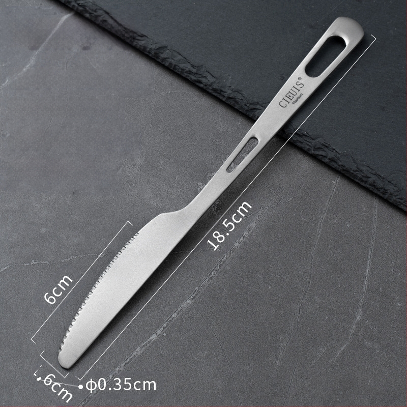 Cieuis kültéri tiszta titán kanál, háztartási dupla lyukú