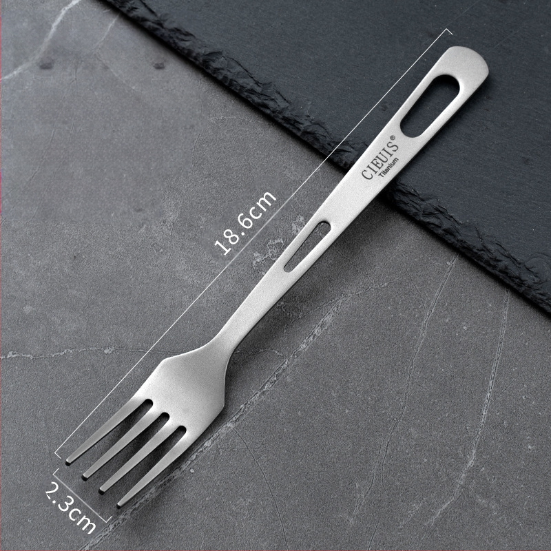 Cieuis kültéri tiszta titán kanál, háztartási dupla lyukú