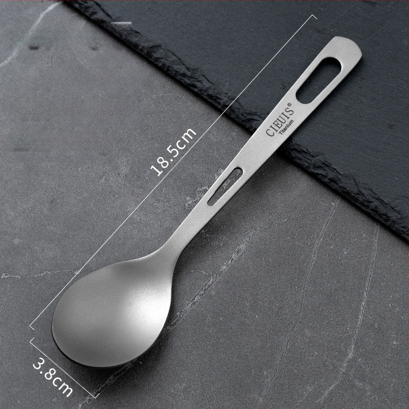 Cieuis kültéri tiszta titán kanál, háztartási dupla lyukú