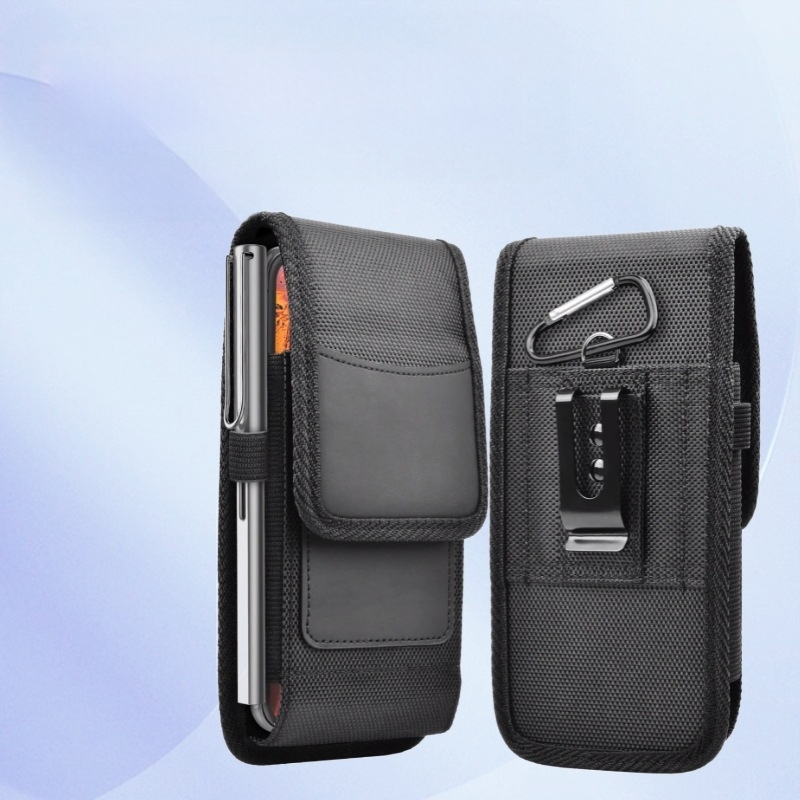 Κατάλληλο για iPhone15 Vertical PRO Δερμάτινη θήκη, κάρτα, ύφασμα Oxford, νάιλον, ζώνη, τσάντα μέσης κινητού τηλεφώνου