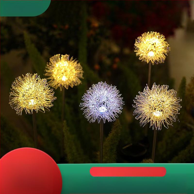 Saulės energija varoma kiaulpienės lempa lauko vandeniui atspari įjungiama lempa vila šviečianti sodo lempa vejos lempa rutulinis kraštovaizdžio lempa