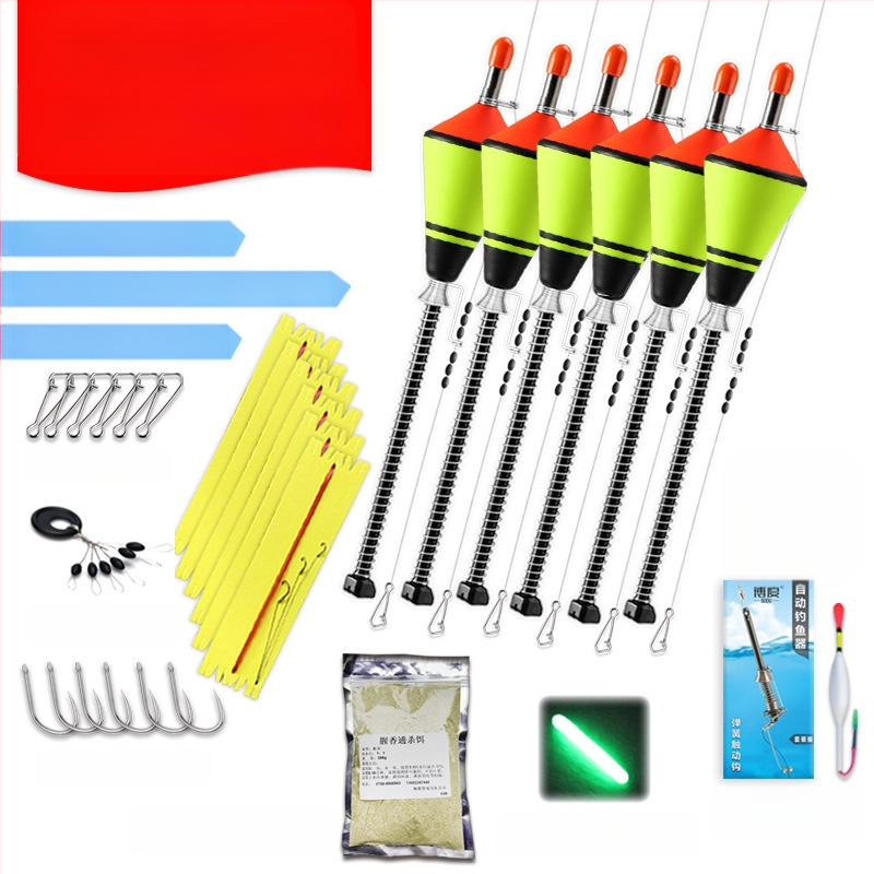 Automata horgászhorgok, teljesen automatikus úszók, teljes horgászfelszerelés-készlettel, horgászfelszereléssel és horgászkellékekkel összekötve