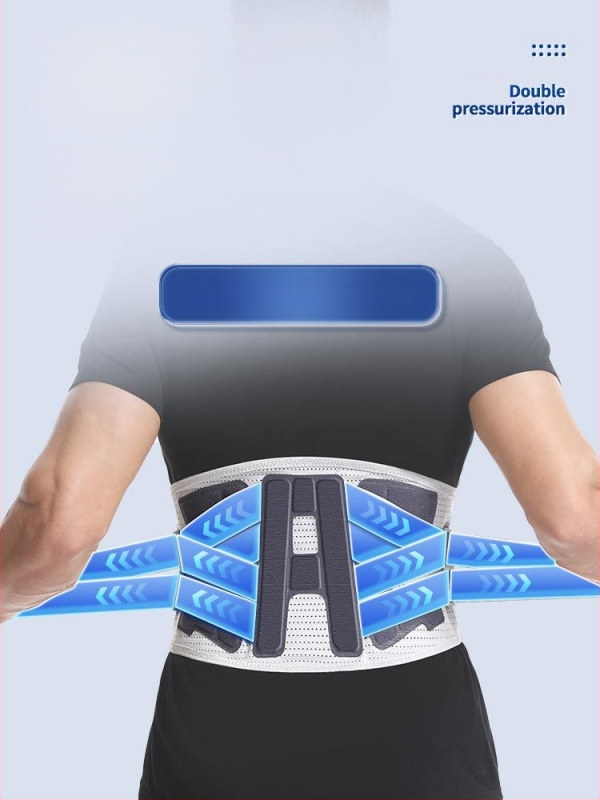 Nauja karšto presavimo diržo juosmens plokštė, fiksuota juosmens raumenų šilta juosmens skausmo plieno plokštės atrama, kvėpuojanti juosmens juosmens dalis vyrams ir moterims