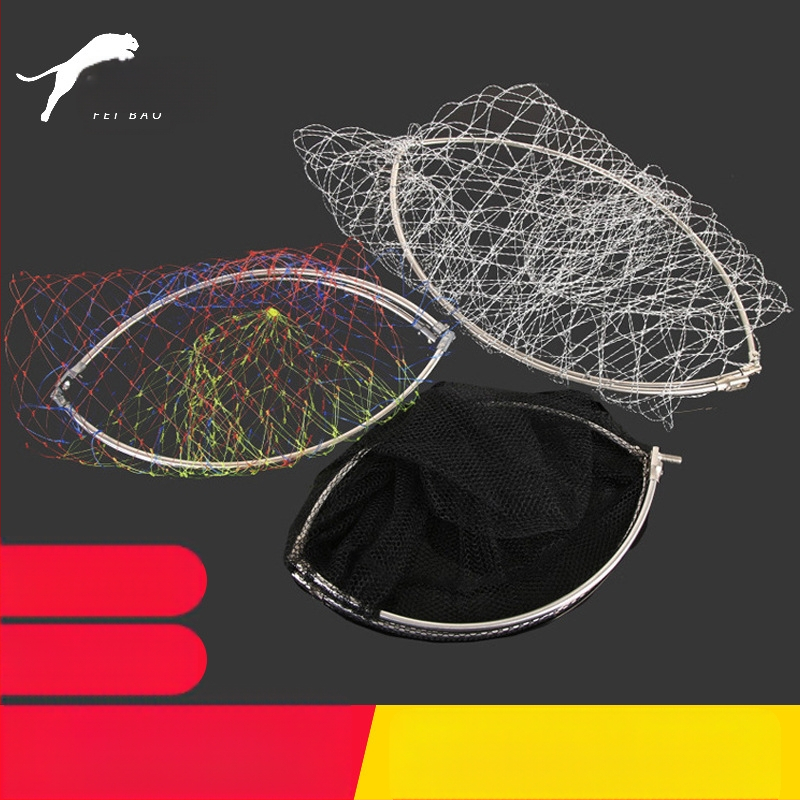 Tugev hobuse nööri koopiavõrgu pea värviline õngenööri koopiavõrgu pea voltimisrõngaga 35*40*45*50 kalavõrgu koopiavõrgu tasku
