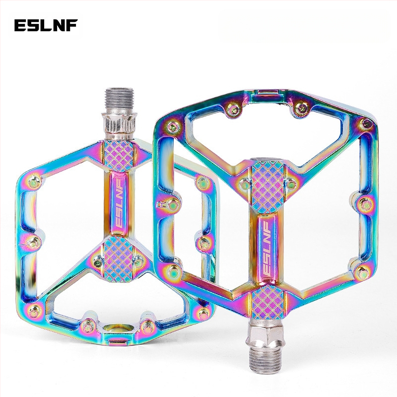 „Eslnf“ dviračių pedalai kalnų ir plento dviračiams, aliuminio lydinio pedalai, neslystantys, greito atleidimo, dvigubi guoliai, spalvingi